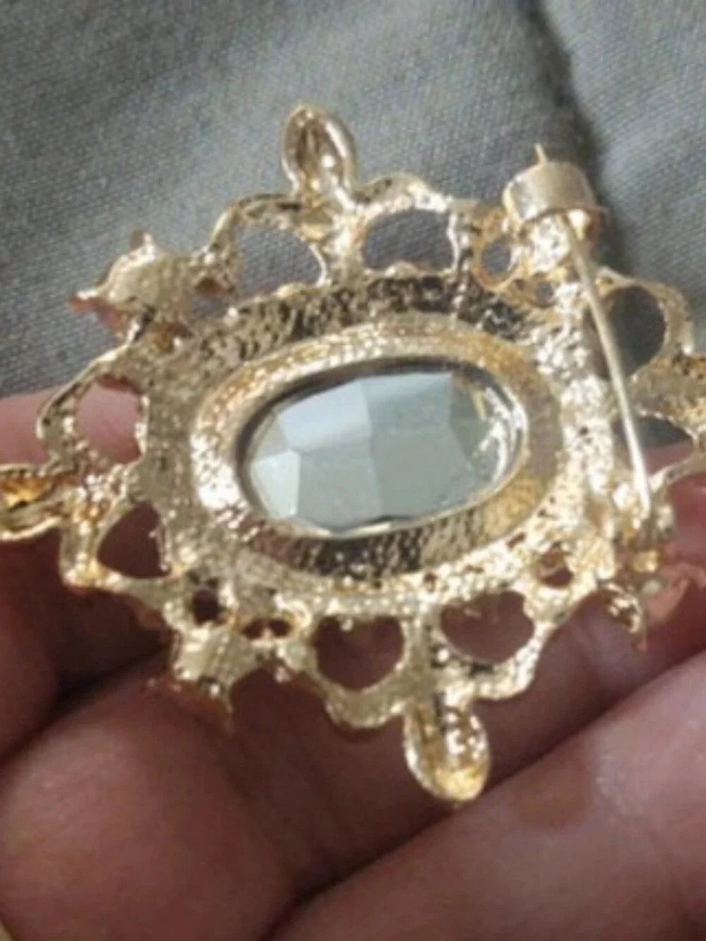Red Crystal Statement Brooch